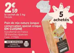 Promocash Pain de mie nature longue conservation spécial croque en cuisine offre
