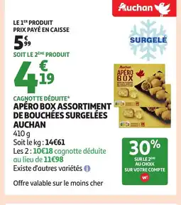 Auchan AUCHAN Apéro box assortiment de bouchées surgelées offre