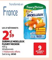 Auchan FLEURY MICHON Surimi le moelleux offre
