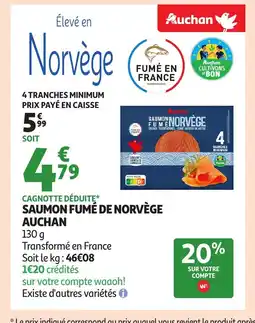 Auchan AUCHAN Saumon fumé de norvège offre