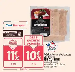 Promocash Véritables andouillettes de troyes en cuisine offre