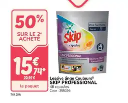 Promocash Lessive linge couleurs skip professional offre