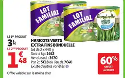 Auchan BONDUELLE Haricots verts extra fins offre
