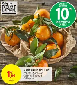 Intermarché Hyper Mandarine feuille offre