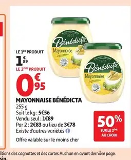 Auchan BÉNÉDICTA Mayonnaise offre