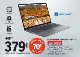E.Leclerc PC PORTABLE IDEPAD 3 15ITL6 offre