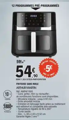 E.Leclerc Friteuse Sans Huile Arthur Martin offre