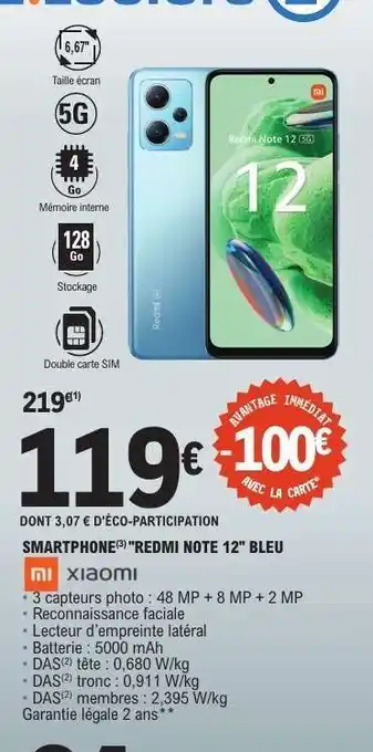 SMARTPHONE REDMI NOTE 12 BLEU