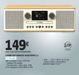 E.Leclerc CHAÎNE HIFI RADIO/CD BLUETOOTH 5.3 offre