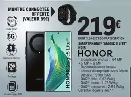 E.Leclerc SMARTPHONE HONOR MAGIC 5 LITE NOIR offre