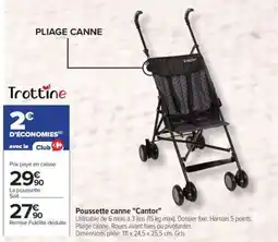 Carrefour Poussette canne Cantor offre