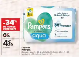Carrefour Lingettes Pampers offre