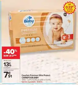 Carrefour Couches Premium Ultra Protect CARREFOUR BABY offre