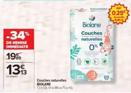 Carrefour Couches Naturelles BIOLANE offre