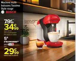 Carrefour Market Machine multi-boissons Tassimo Style rouge offre