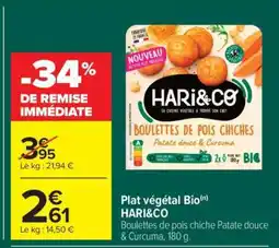 Carrefour Market Plat végétal Bio HARI&CO offre