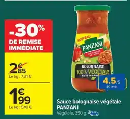 Carrefour Market Sauce bolognaise végétale PANZANI offre