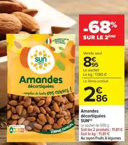 Carrefour Market Amandes décortiquées SUN offre