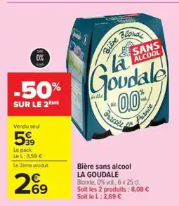 Carrefour Market Bière sans alcool LA GOUDALE offre