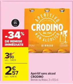 Carrefour Market Apéritif sans alcool CRODINO offre