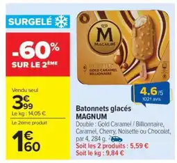 Carrefour Market BÂTONNETS GLACÉS MAGNUM offre
