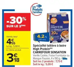 Carrefour Market Spécialité laitière à boire High Protein CARREFOUR SENSATION offre
