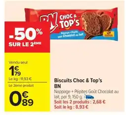 Carrefour Market Biscuits Choc & Top's BN offre