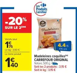 Carrefour Market Madeleines coquilles CARREFOUR ORIGINAL offre