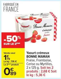 Carrefour Yaourt crémeux BONNE MAMAN offre