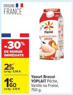 Carrefour Yaourt Brassé YOPLAIT Pêche, Vanille ou Fraise offre