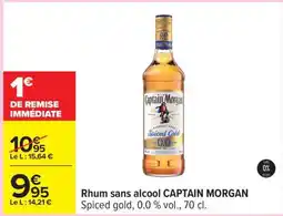 Carrefour Rhum sans alcool CAPTAIN MORGAN offre