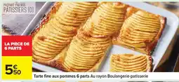 Carrefour Tarte fine aux pommes 6 parts offre