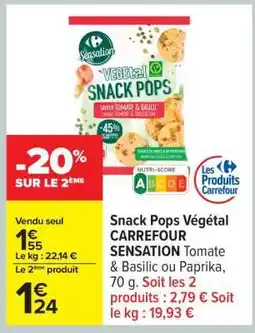 Carrefour Snack Pops Végétal CARREFOUR SENSATION offre