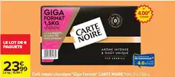 Carrefour Café moulu classique Giga Format CARTE NOIRE Noir, 6 x 250 g offre
