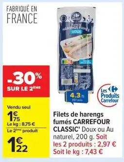 Carrefour Filets de harengs fumés CARREFOUR CLASSIC offre