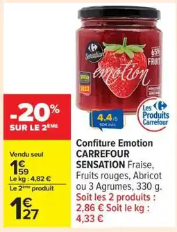 Carrefour Confiture Emotion CARREFOUR SENSATION offre
