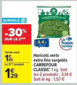 Carrefour Haricots verts extra fins surgelés CARREFOUR CLASSIC' 1 kg offre