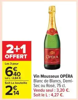 Carrefour Vin Mousseux Opéra offre