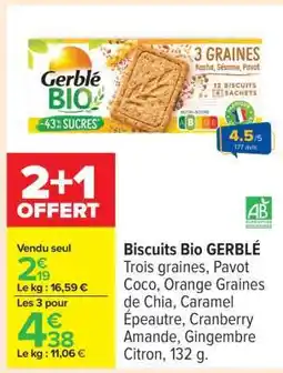 Carrefour Biscuits Bio GERBLÉ offre