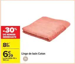Carrefour Linge de bain Coton offre