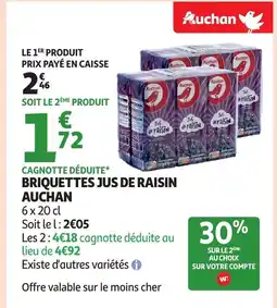 Auchan AUCHAN Briquettes jus de raisin offre