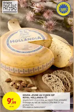Intermarché Hyper Gouda jeune au cumin igp royal hollandia offre