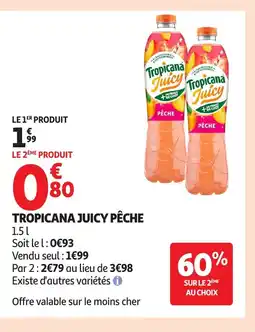 Auchan TROPICANA Juicy pêche offre