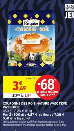 Intermarché Hyper Couronne des rois nature avec fève pasquier offre