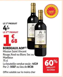 Auchan MISSION SAINT VINCENT Bordeaux aop offre