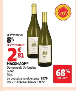 Auchan DOMAINE DE L'ARFENTIÈRE Mâcon aop offre