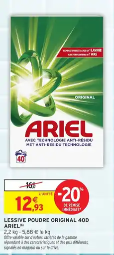 Intermarché Hyper Lessive poudre original 40d ariel offre