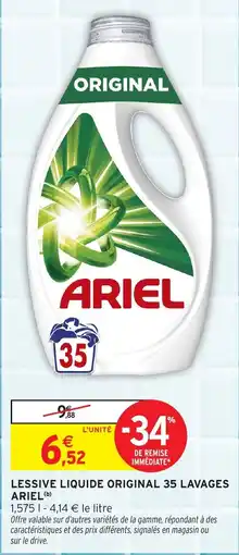 Intermarché Hyper Lessive liquide original 35 lavages ariel offre