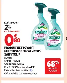 Auchan SANYTOL Produit nettoyant multi usage eucalyptus offre