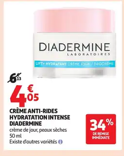 Auchan DIADERMINE Crème anti-rides hydratation intense offre